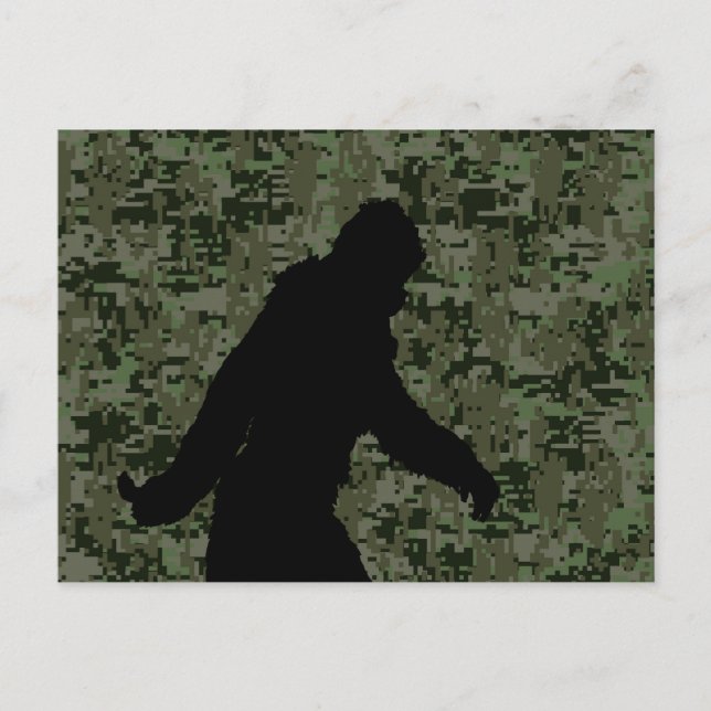 Postal Camuflaje digital Sasquatch Black Silhouette (Anverso)