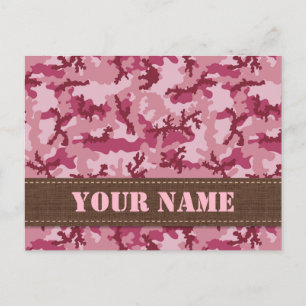 Postal Camuflaje rosa