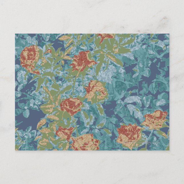 Postal Camuflaje y flores (Anverso)