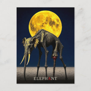 Postal Caña de elefante gótico surrealista