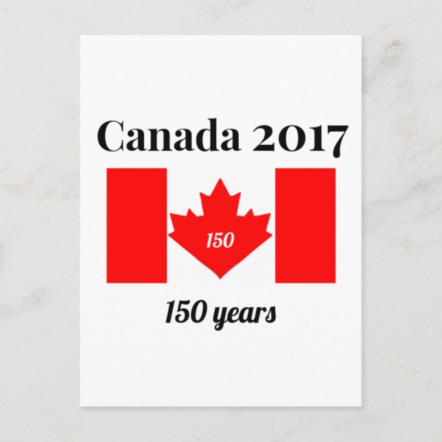 Postal Canadá 150 en 2017 Bandera del Corazón (Anverso)