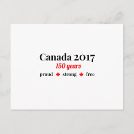 Postal Canadá 150 en 2017 Orgulloso y libre