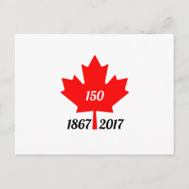 Postal Canadá 150 en hoja de arce 2017