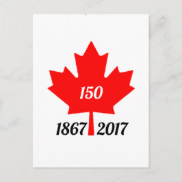 Postal Canadá 150 en hoja de arce 2017