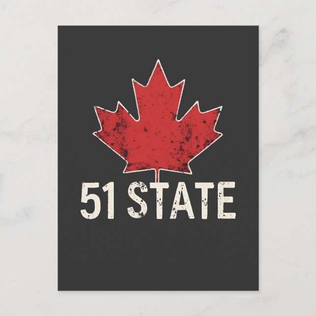 Postal Canadá 51 Estado Trump Bandera estadounidense y ca (Anverso)