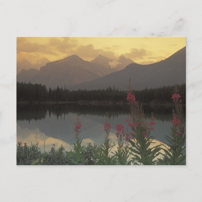 Postal Canadá, Alberta, Banff. Escena al amanecer de (Anverso)