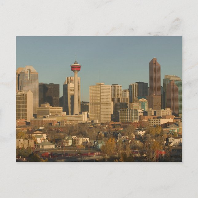Postal Canadá, Alberta, Calgary: horizonte de la ciudad d (Anverso)
