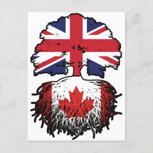 Postal Canadá Bandera de raíces de árboles británicos bri