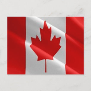 Postal Canadá - Bandera ondeando -