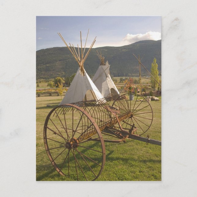 Postal CANADÁ, Columbia Británica, Enderby. Tipis y (Anverso)