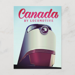 Postal Canadá en locomotora cartel de tren de los años 50