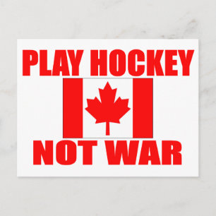 POSTAL CANADÁ JUEGUE A LA HOCKEY NO A LA GUERRA