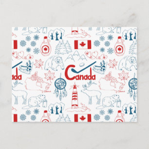 Postal Canadá Patrón de símbolos