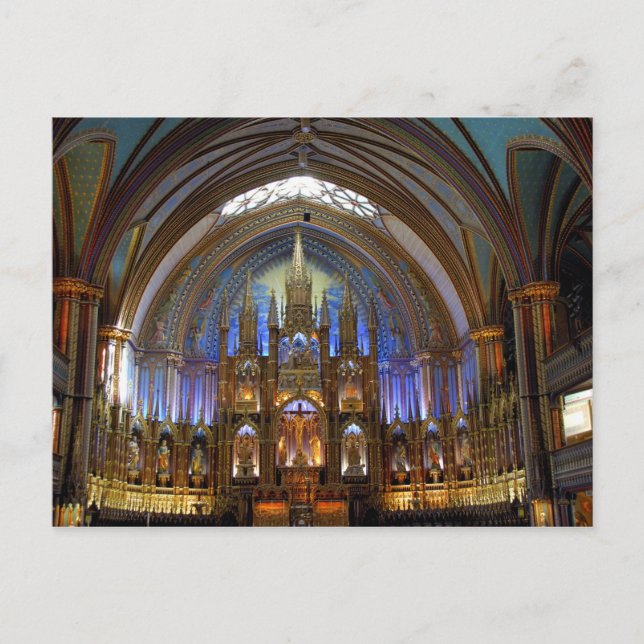 Postal Canadá, Quebec, Montreal. Interior de Notre 2 (Anverso)