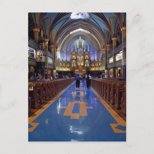 Postal Canadá, Quebec, Montreal. Interior de Notre 3 (Anverso)