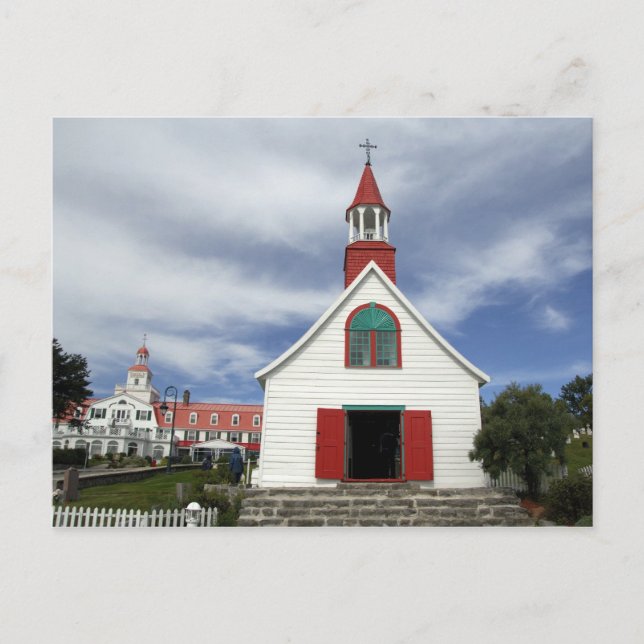 Postal Canadá, Quebec, Tadoussac. Petite Chapelle, (Anverso)