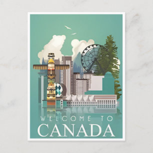 Postal Canadá Vintage Travel faro retro alberta