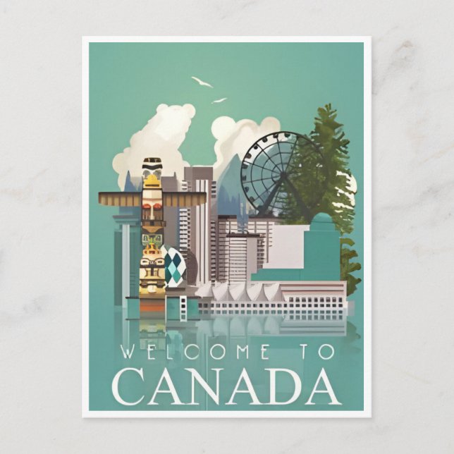 Postal Canadá Vintage Travel faro retro alberta (Anverso)