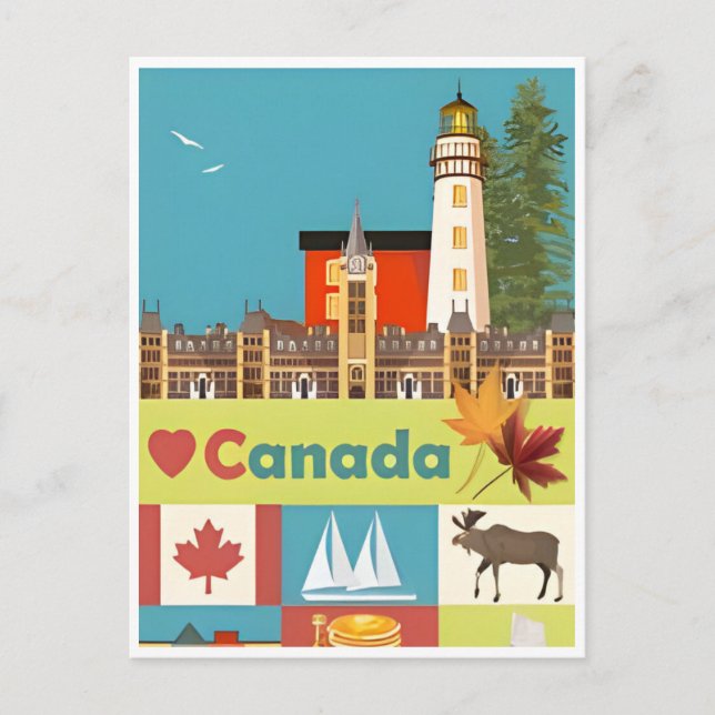 Postal Canadá Vintage Travel faro retro alberta (Anverso)