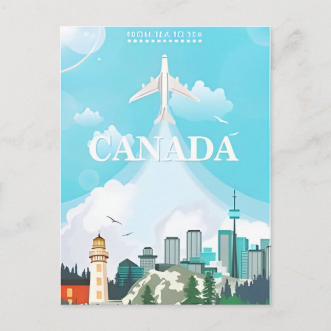 Postal Canadá Vintage Travel faro retro alberta (Anverso)