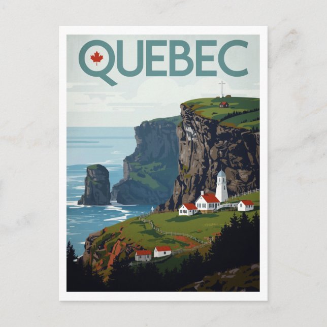 Postal Canadian Quebec Coastal Landscape Lighthouse (Anverso)
