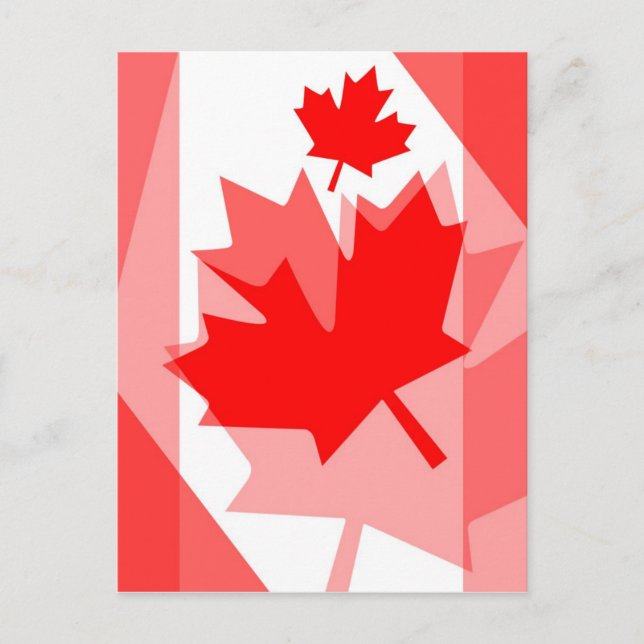 Postal Canadiense de estilo con capas de hojas de arce ro (Anverso)