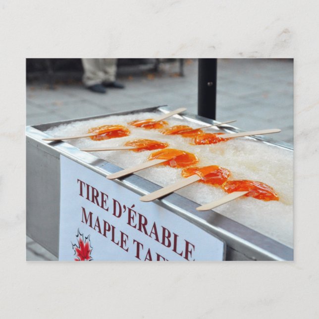 Postal canadiense Maple Taffy Tire D'Erable Quebec (Anverso)