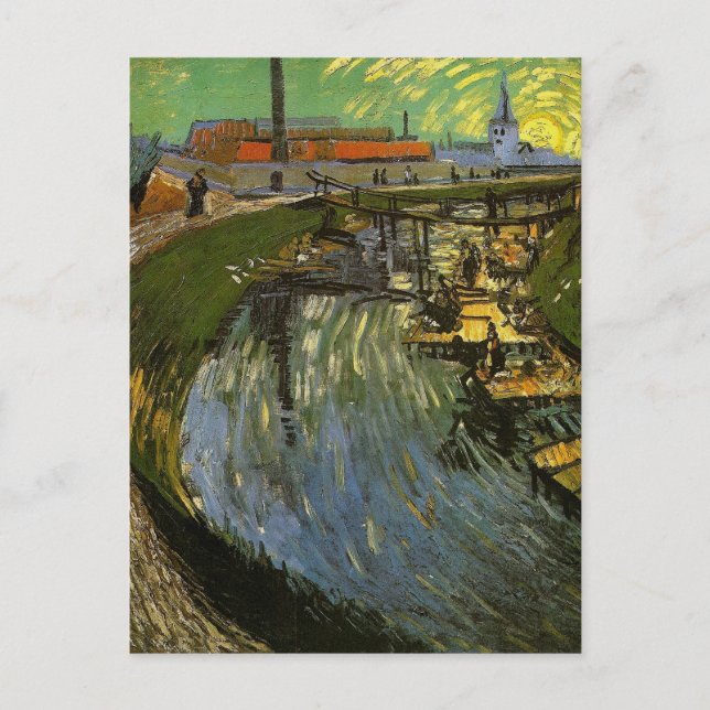 Postal Canal con Washerwomen, Vincent van Gogh (Anverso)