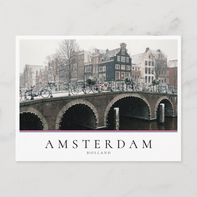 Postal Canal de Ámsterdam en invierno (Anverso)