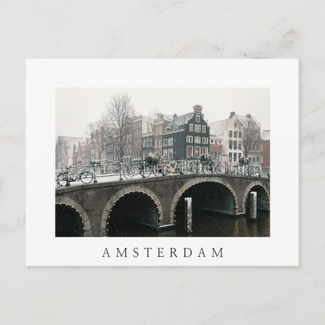 Postal Canal de Ámsterdam en invierno (Anverso)