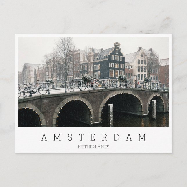 Postal Canal de Ámsterdam en invierno (Anverso)