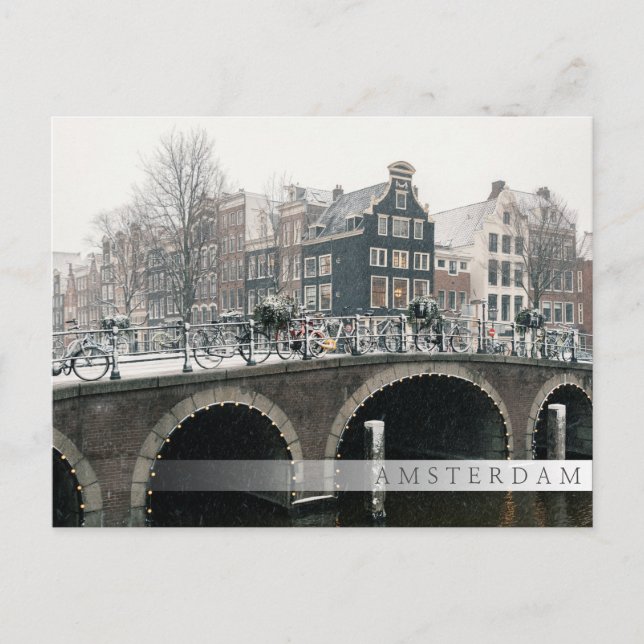 Postal Canal de Ámsterdam en invierno (Anverso)