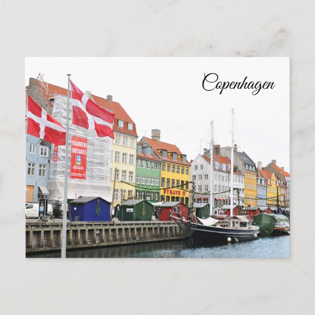 Postal Canal de Nyhavn en Copenhague, Danmark (Anverso)