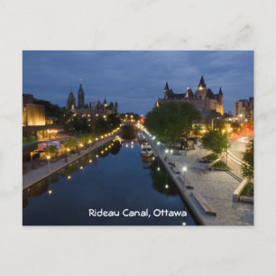 Postal Canal de Rideau e impulsión de Sussex en la noche