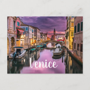 Postal Canal de Venecia Bajo Cielos Morados