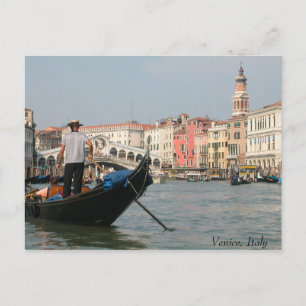 Postal Canal de Venecia con puente
