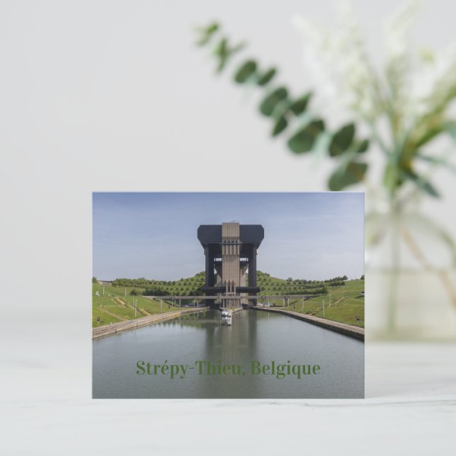 Postal Canal du Centre y el elevador de barcos, Bélgica (Anverso de pie)