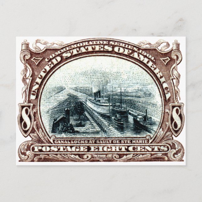 Postal Canal Locks Michigan 1901 (Anverso)