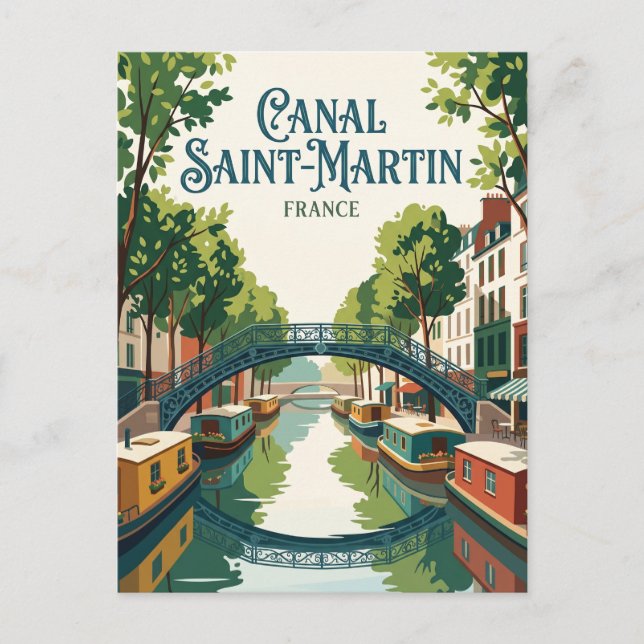 Postal Canal Saint-Martin Francia (Anverso)