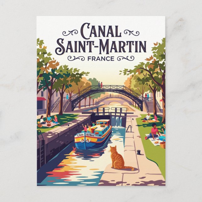 Postal Canal Saint-Martin Francia (Anverso)