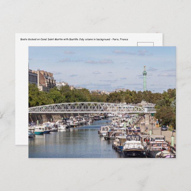 Postal Canal Saint Martin - París (Anverso / Reverso)