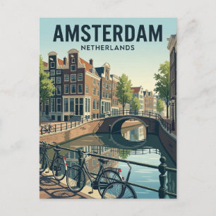 Postal Canales de Ámsterdam Países Bajos