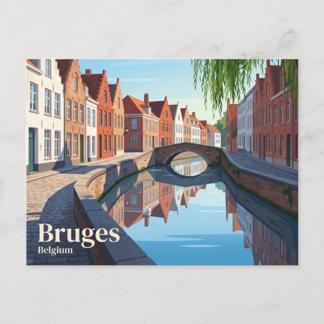 Postal Canales de Brujas Bélgica (Anverso)