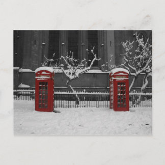 Postal Canales de teléfono de Londres en la nieve