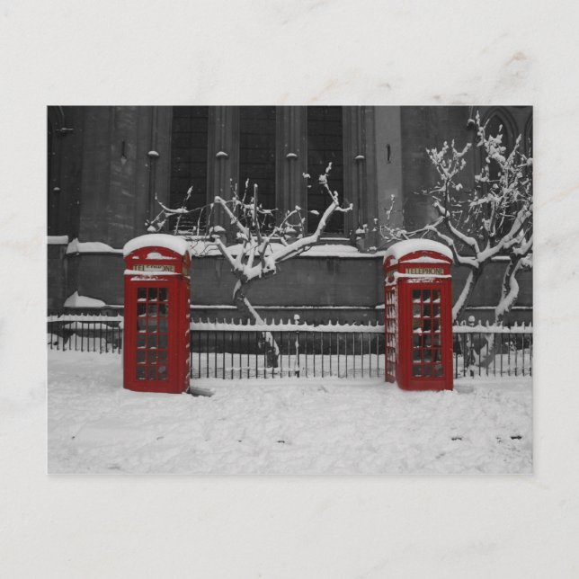 Postal Canales de teléfono de Londres en la nieve (Anverso)