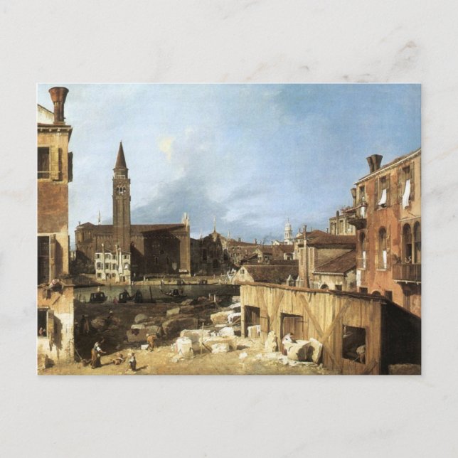 Postal Canaletto, el yard de Stonemason. (Anverso)