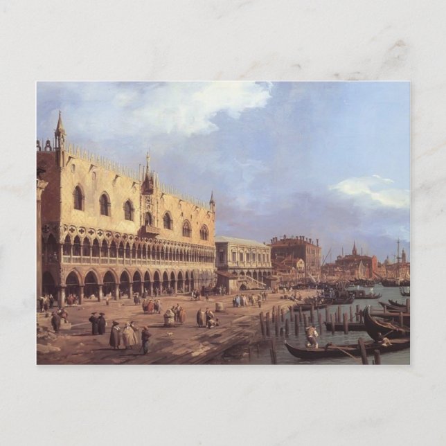 Postal Canaletto- Riva degli Schiavoni: Mirando hacia el  (Anverso)