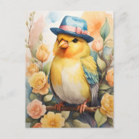 Canario con sombrero Fedora