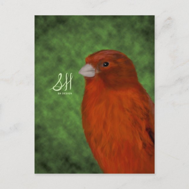 Postal Canario Rojo (Anverso)