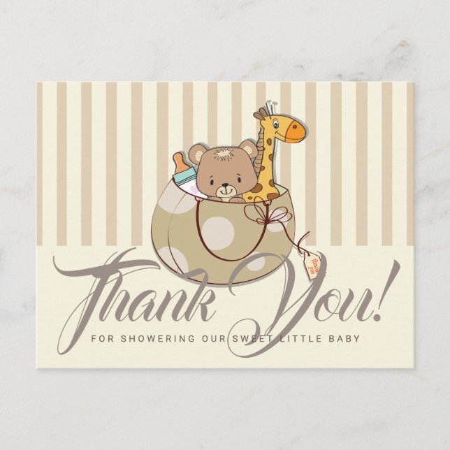 Postal Canasta de adorables animales bebés Cumpleaños de  (Anverso)